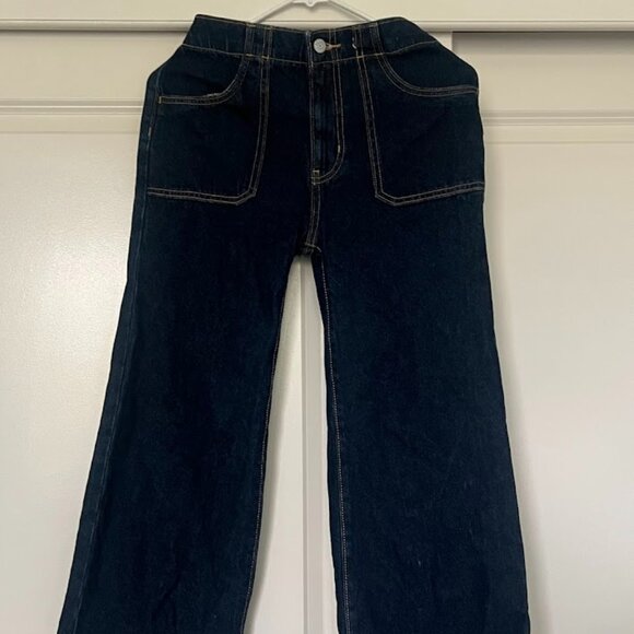 Old Navy High Rise Baggy Wide Leg Elastic Waist Jeans Size XL (12) - Picture 1 of 11
